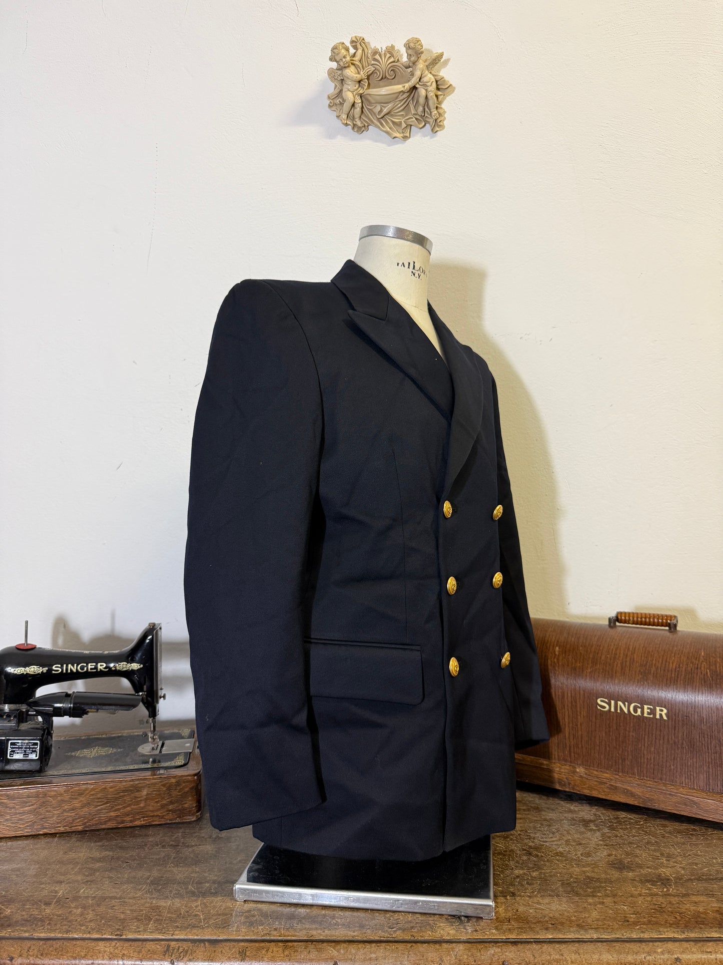 Vintage 00’s Italian Navy Double Breasted Jacket “L”
