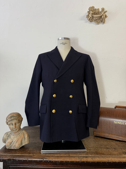Vintage Italian Navy Double Breasted Jacket “M/L”