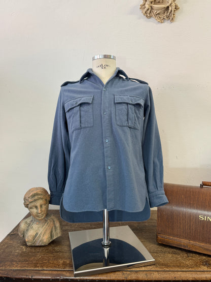Vintage 60’s Italian Air Force Flannel Shirt “XS”