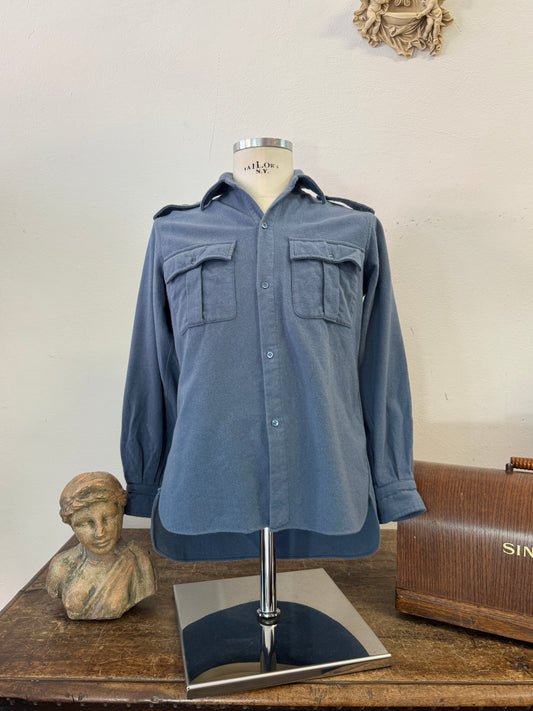 Vintage 60’s Italian Air Force Flannel Shirt “XS”