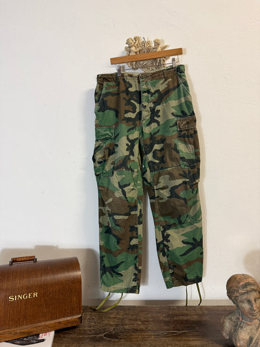 Vintage Woodland Camo Cargo Pants Us Army Rip Stop “W34”
