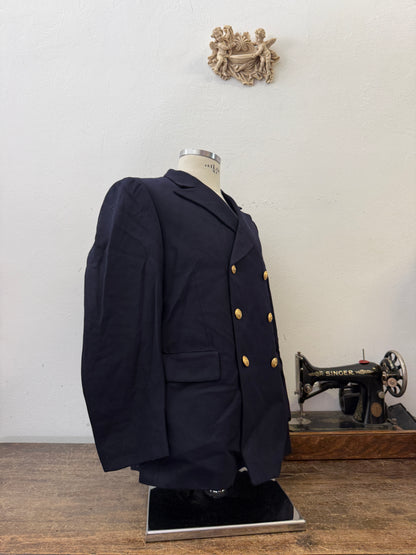 Vintage Italian Navy Double Breasted Jacket “M”