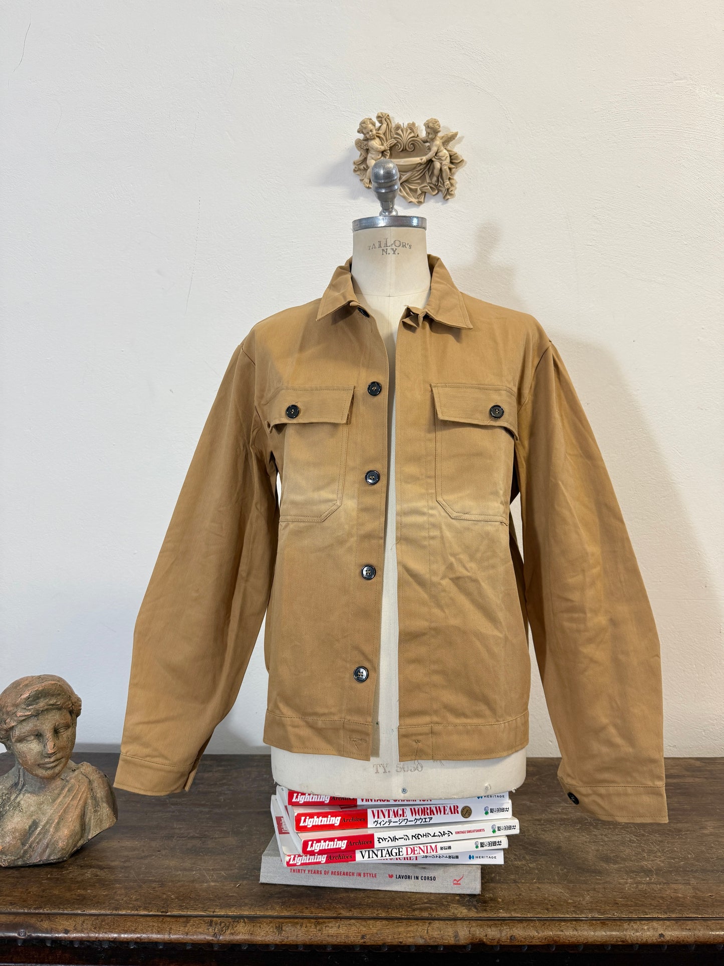 Vintage 70’s Deadstock Cropped Fit Work Jacket - Faded “L”