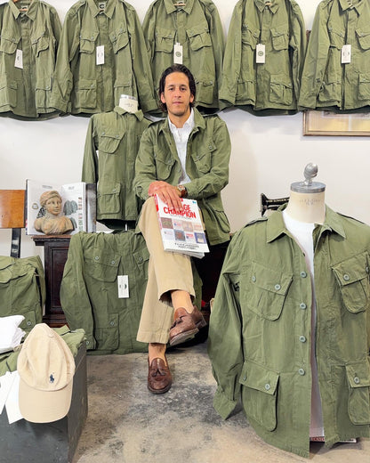 Jungle Jacket Popeline First Pattern Military Green - Chesapeake’s