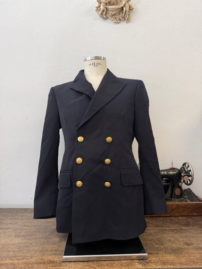 Vintage Italian Navy Double Breasted Jacket “M”