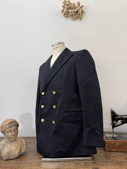 Vintage Italian Navy Double Breasted Jacket “L/XL”