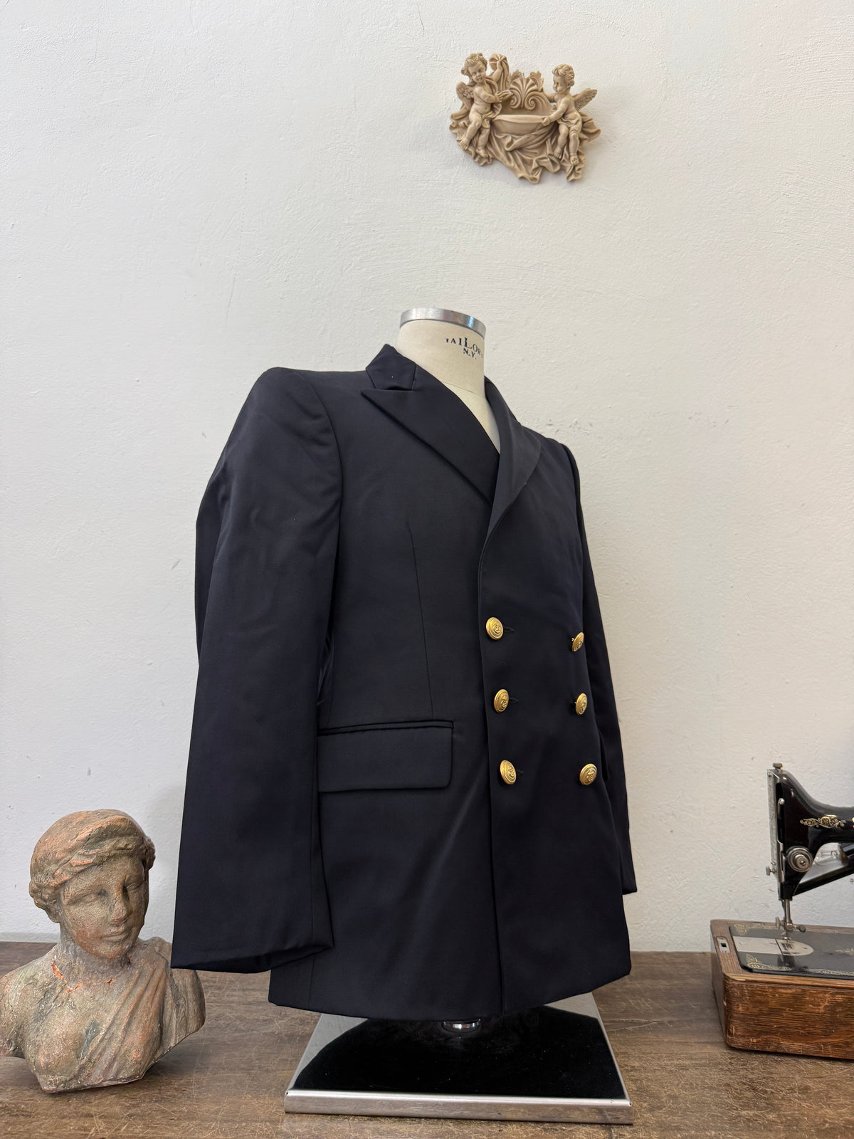 Vintage Italian Navy Double Breasted Jacket “M/L”