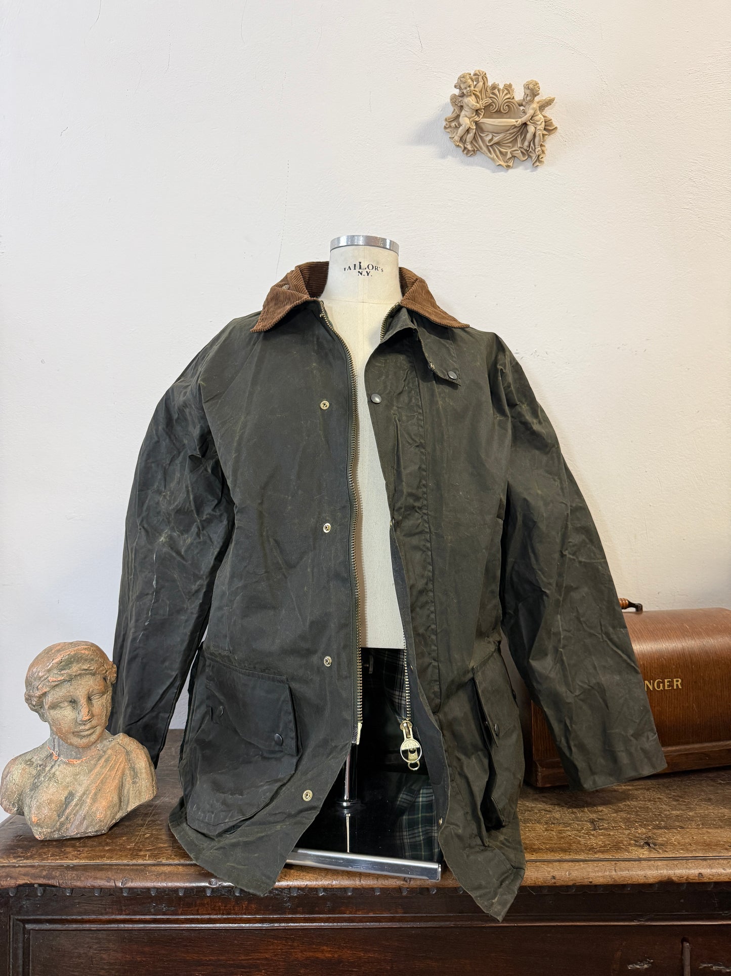 Vintage 80s/90s waxed jacket made in England “L/XL”