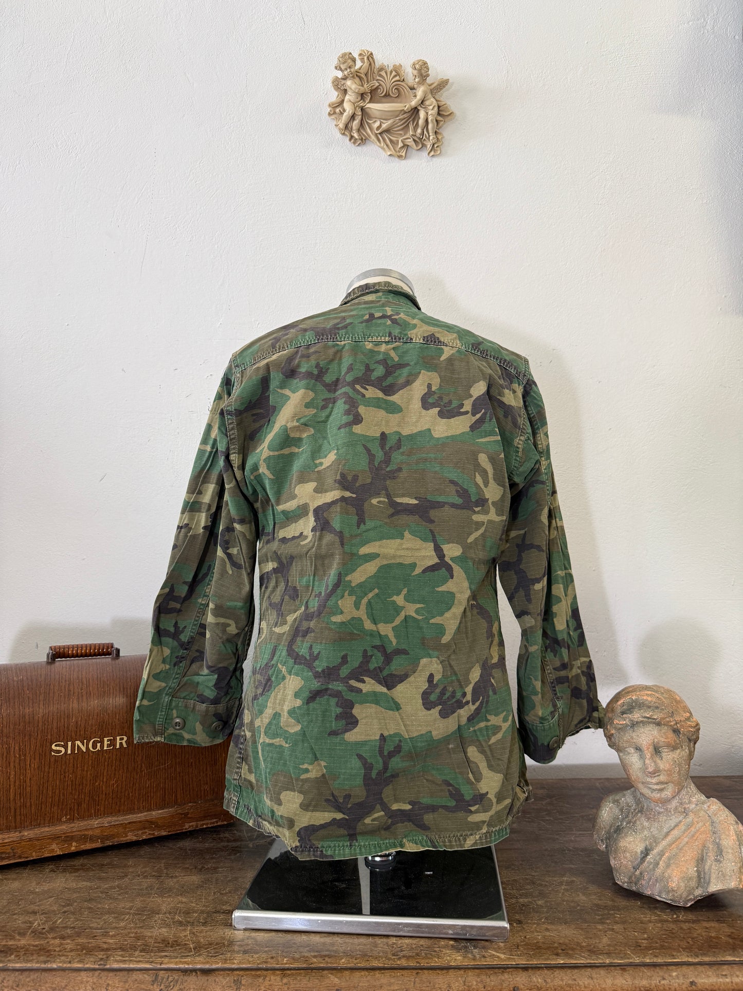 Vintage 1970-80s ERDL Camouflage Pattern Hot Weather Jacket Ripstop “S/M”