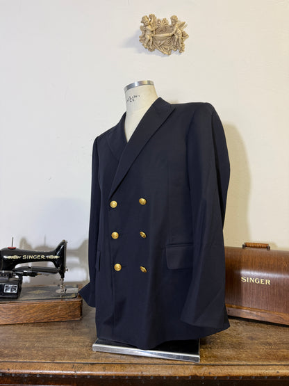 Vintage 00’s Italian Navy Double Breasted Jacket “XL”