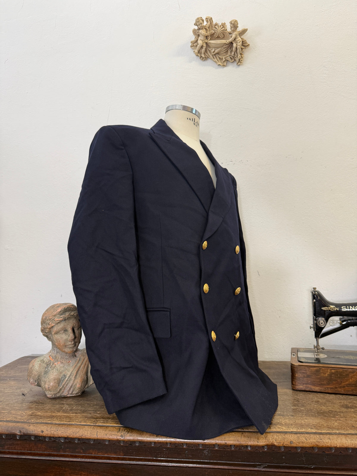 Vintage Italian Navy Double Breasted Jacket “XXL”