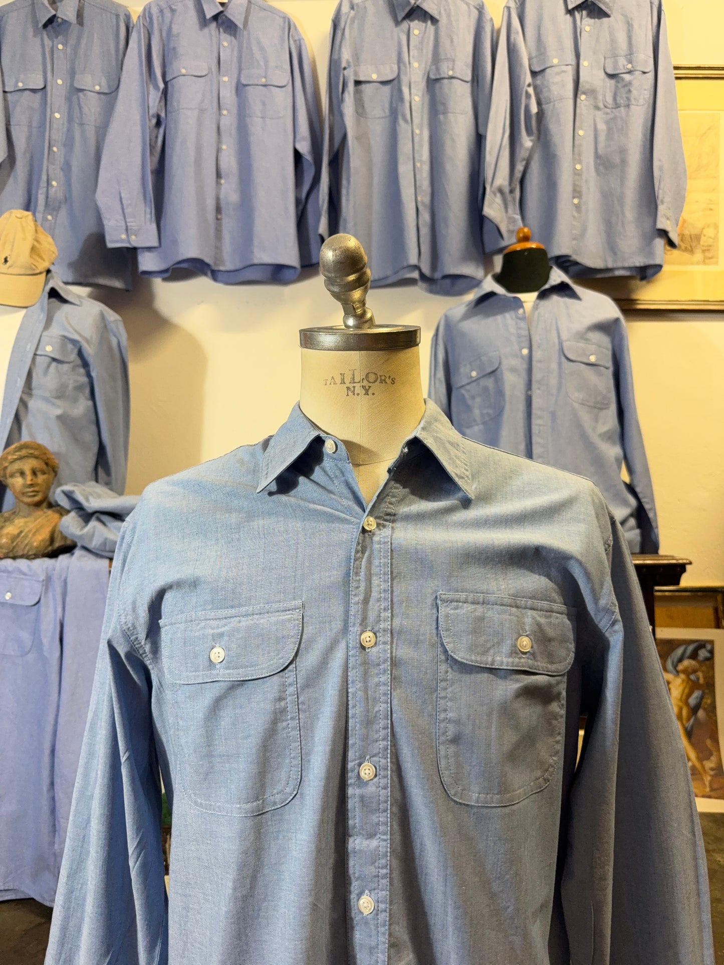 Deadstock 70’s Chambray Shirt - L, XL, XXL