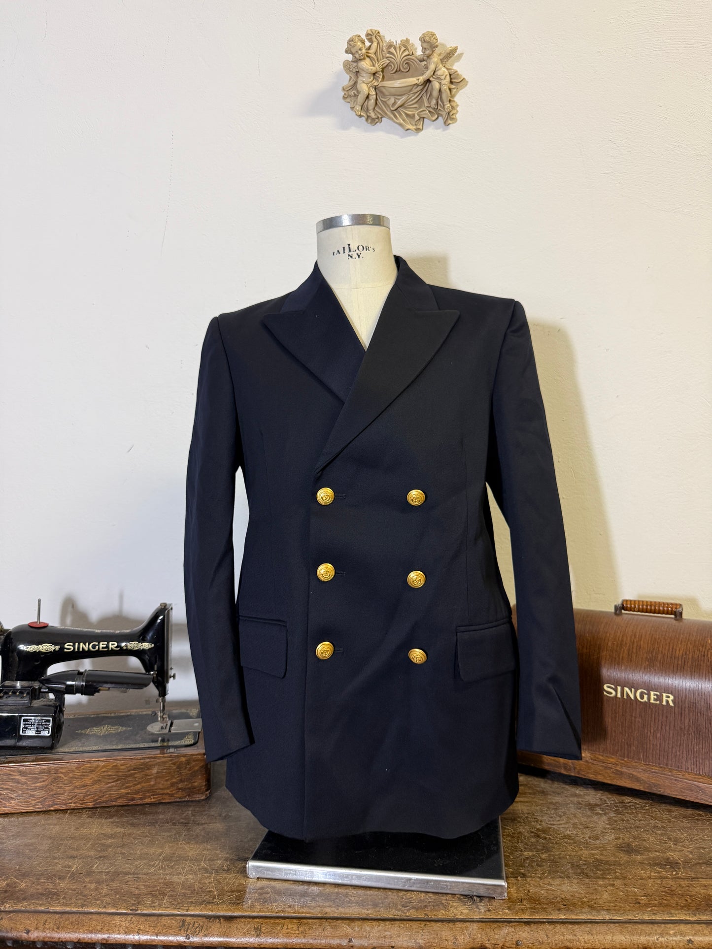 Vintage 00’s Italian Navy Double Breasted Jacket “L”