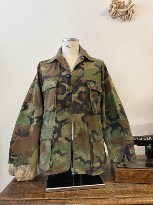 Vintage Woodland Camo Jacket “L”