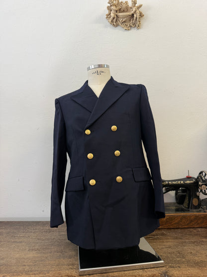 Vintage Italian Navy Double Breasted Jacket “S/M”