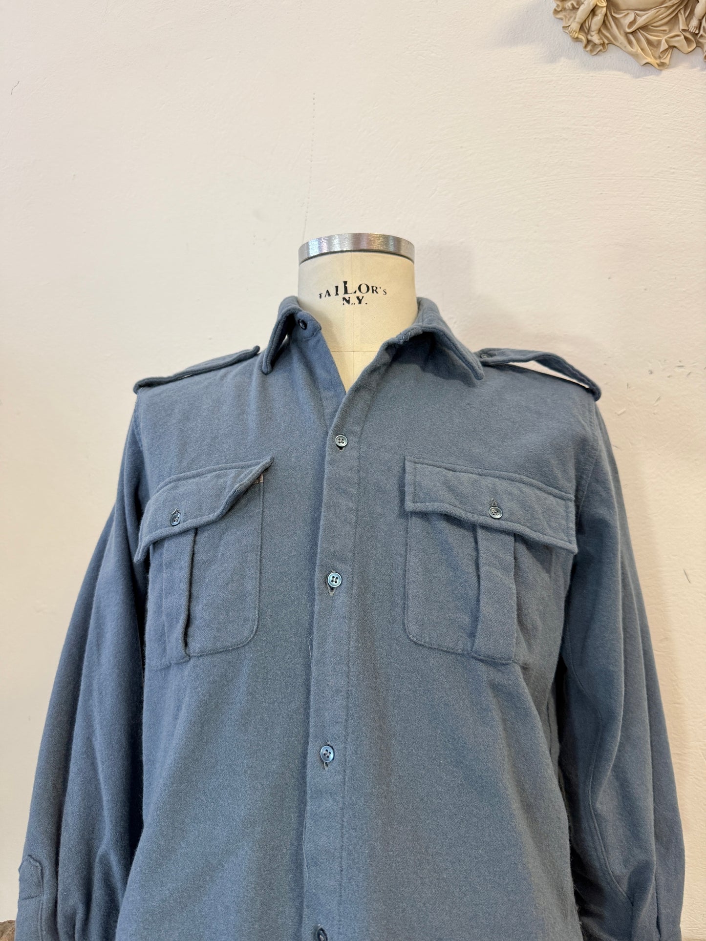 Vintage 60’s Italian Air Force Flannel Shirt “S”