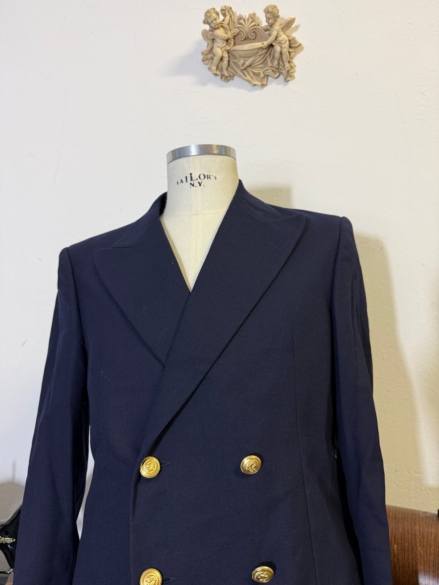 Vintage 90’s Italian Navy Double Breasted Jacket “XL”