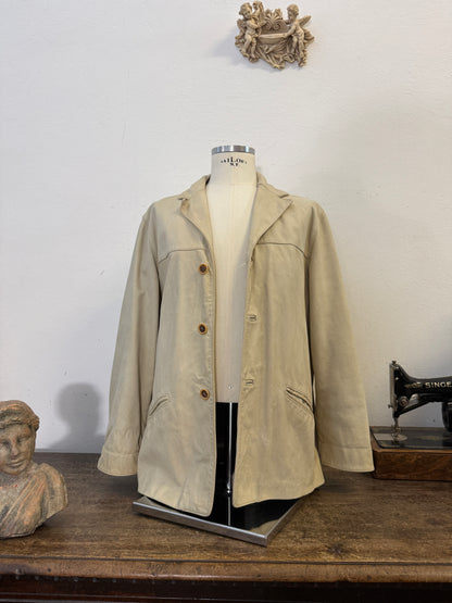 Vintage Cream Leather Jacket “L”