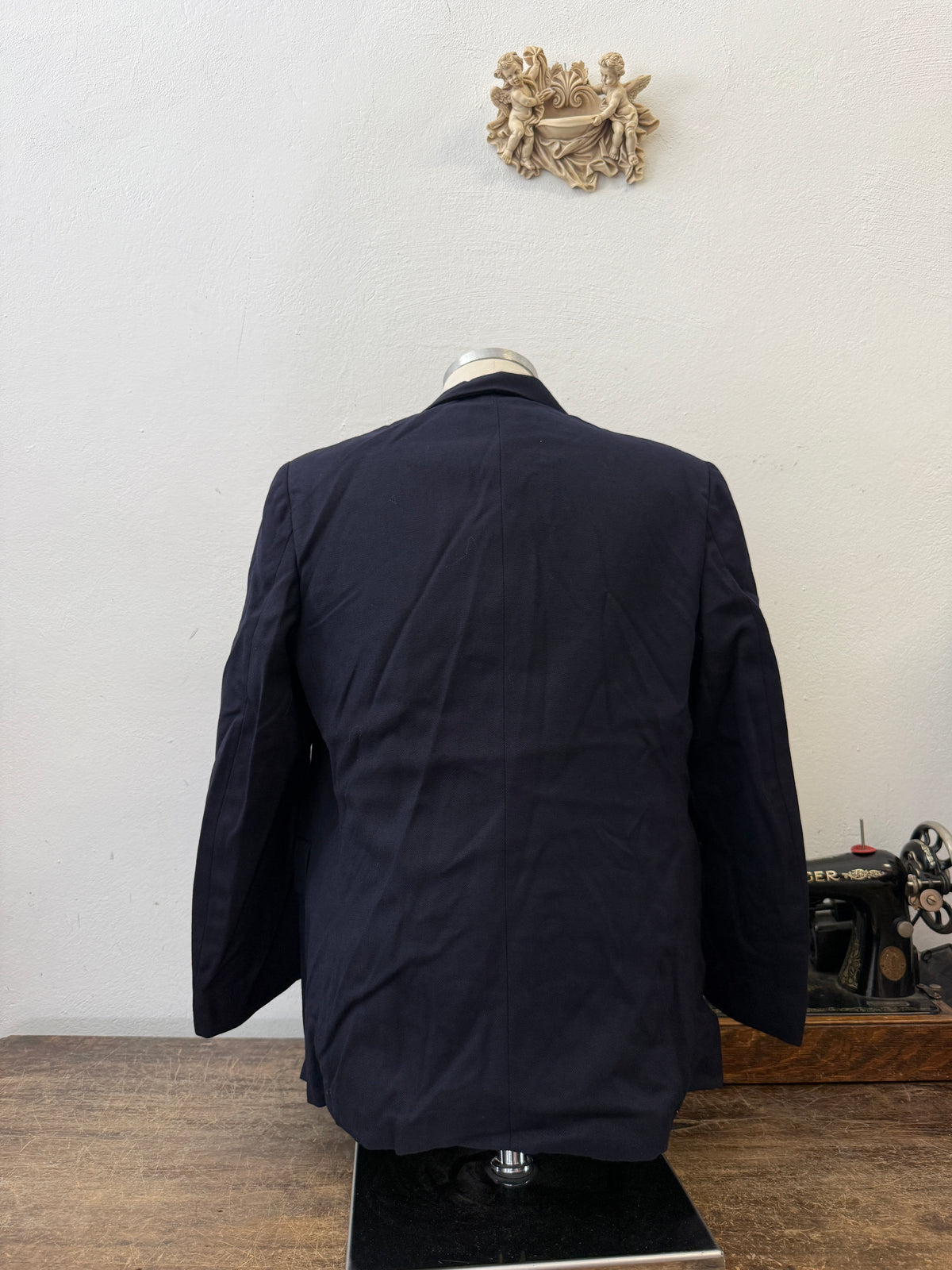 Vintage Italian Navy Double Breasted Jacket “M”