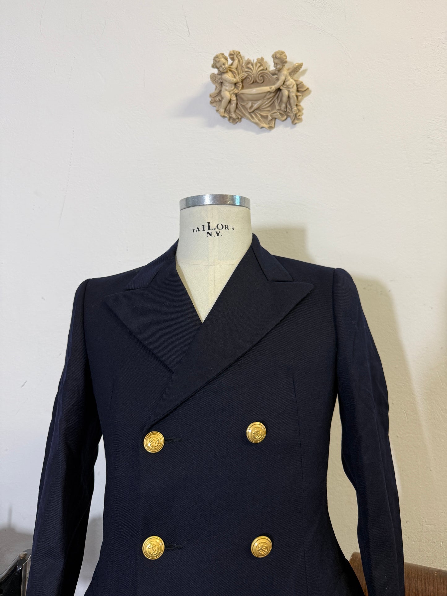 Vintage 90’s Italian Navy Double Breasted Jacket “S”