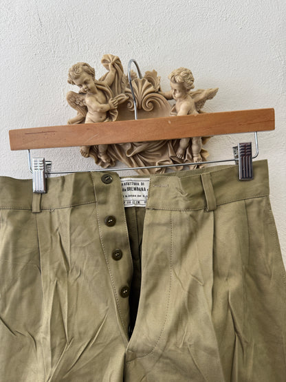 Vintage Italian Army Shorts with Buttons 74 cm