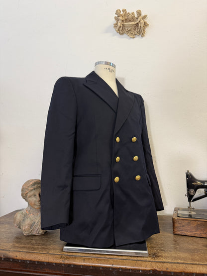 Vintage Italian Navy Double Breasted Jacket “L”