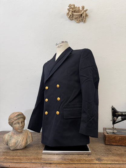 Vintage Italian Navy Double Breasted Jacket “M/L”