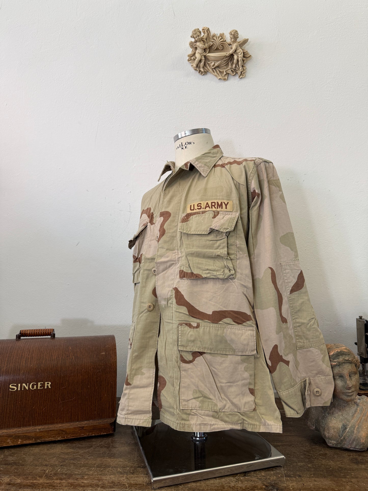 Vintage BDU Camo Jacket Ripstop US Army – L