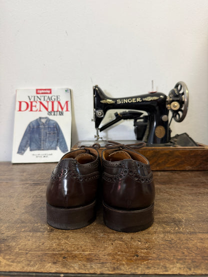 Used Church’s Men’s Burgundy Leather Derby Shoes – Made in England – UK Size 10