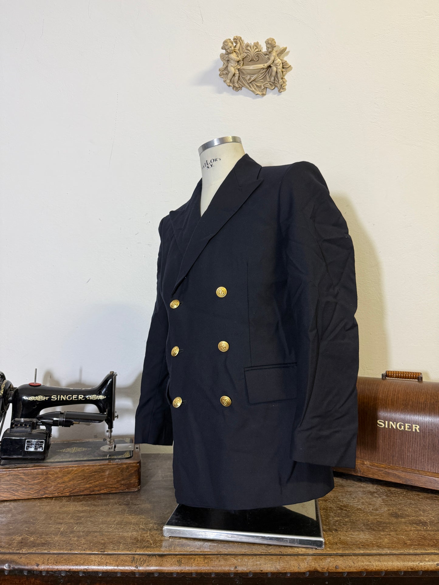 Vintage 00’s Italian Navy Double Breasted Jacket “M/L”