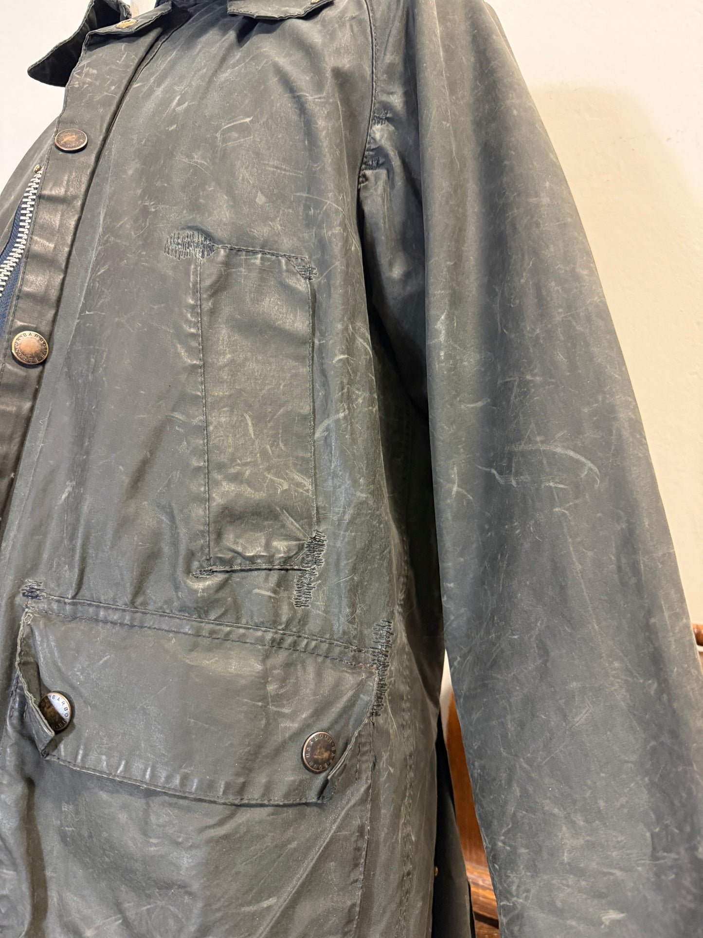 Vintage Barbour Bedale Jacket With Mending “S”