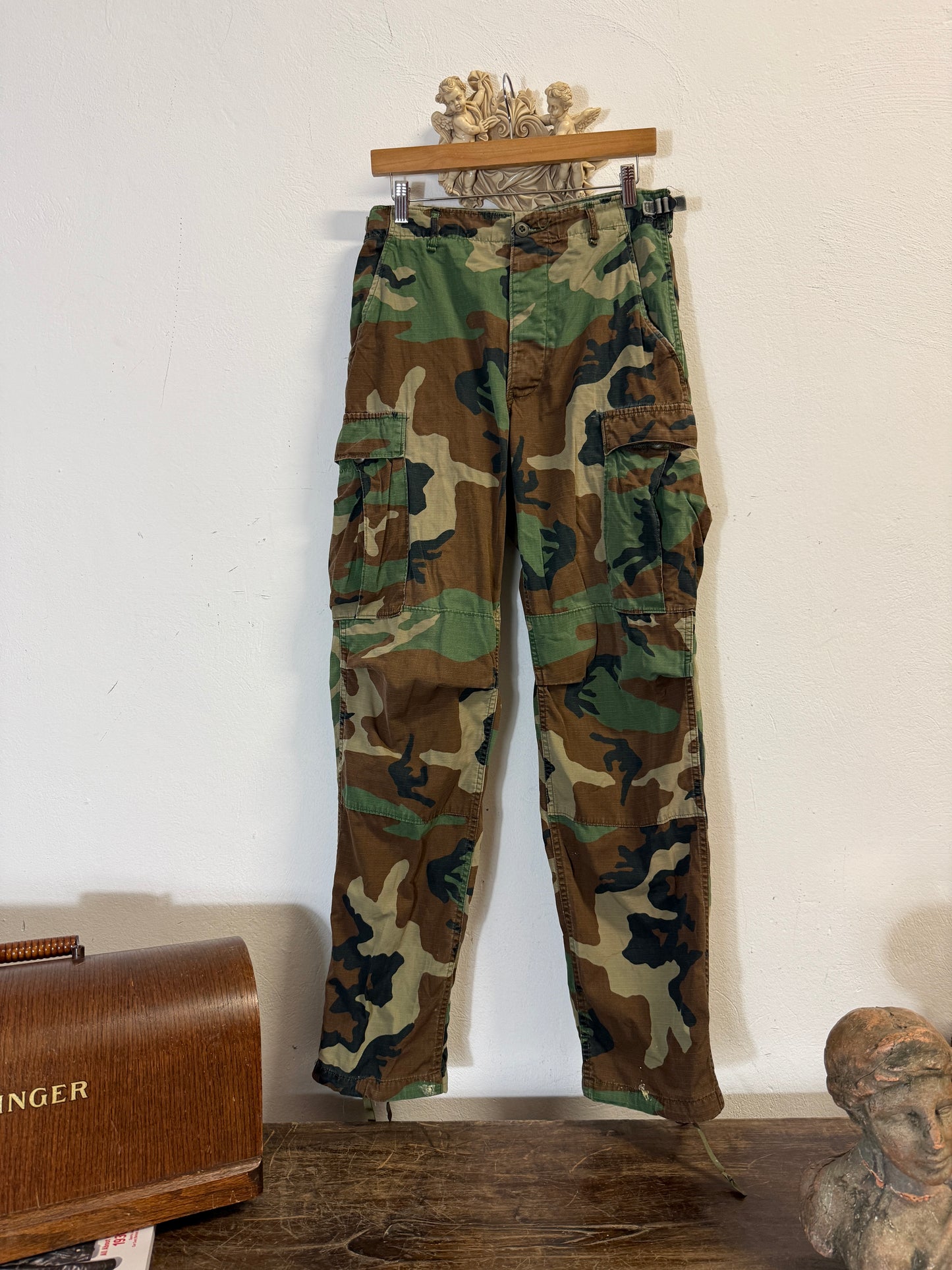 Vintage Woodland Camo Cargo Pants Us Army Rip Stop “W30”