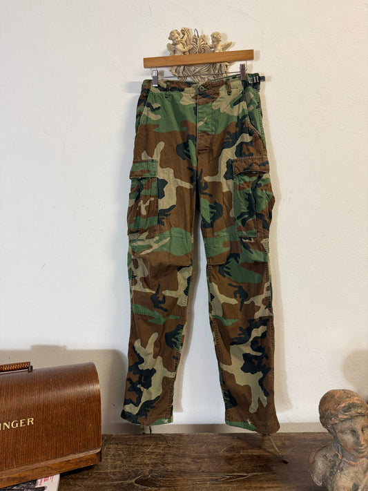 Vintage Woodland Camo Cargo Pants Us Army Rip Stop “W30”