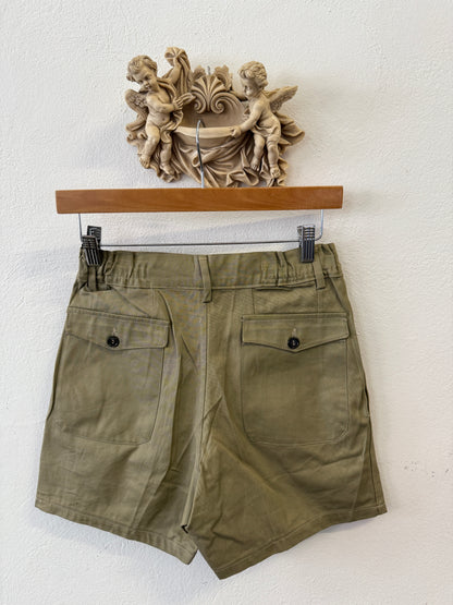 Vintage Italian Army Bermuda Shorts with Buttons 76  cm