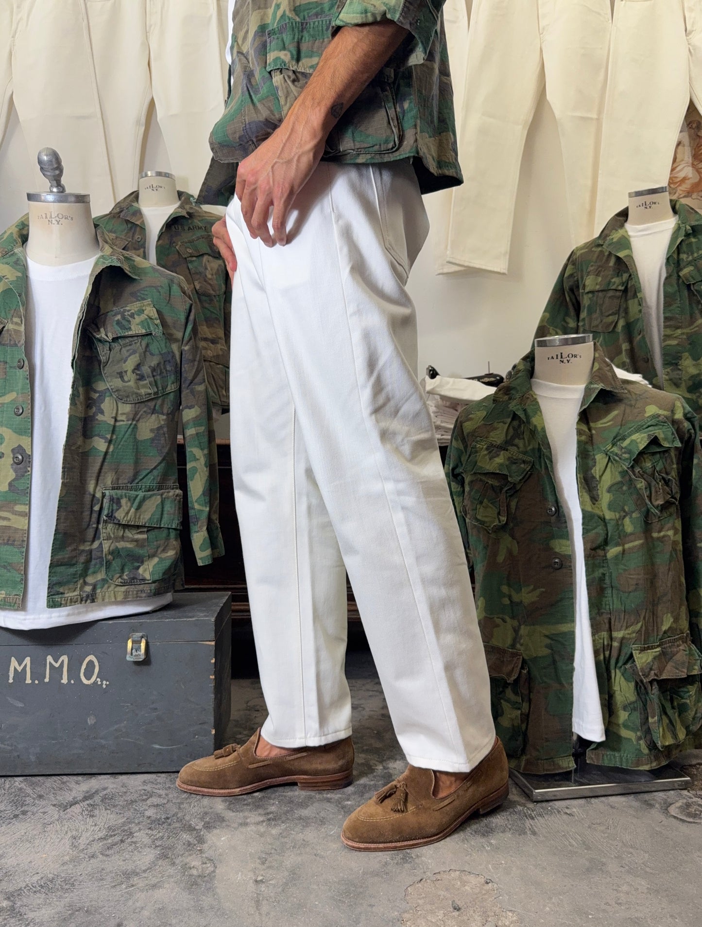 White Selvedge Pants Made in Italy - Mister Archive®