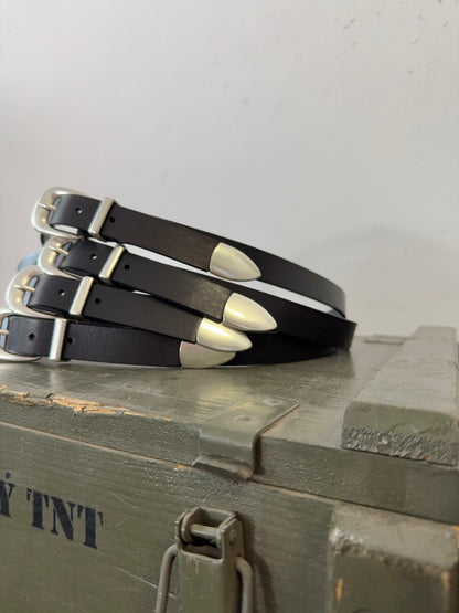 MANCINI 1979 X MISTER ARCHIVE - Black Leather Belt