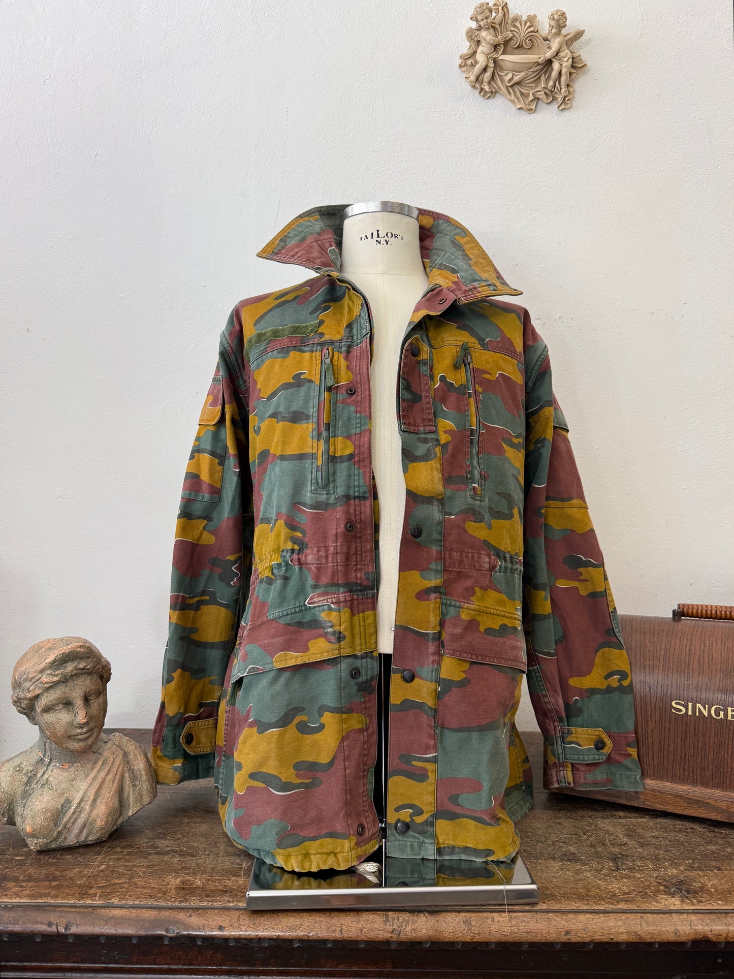 Vintage Belgian Army Camo Jacket “L/XL”