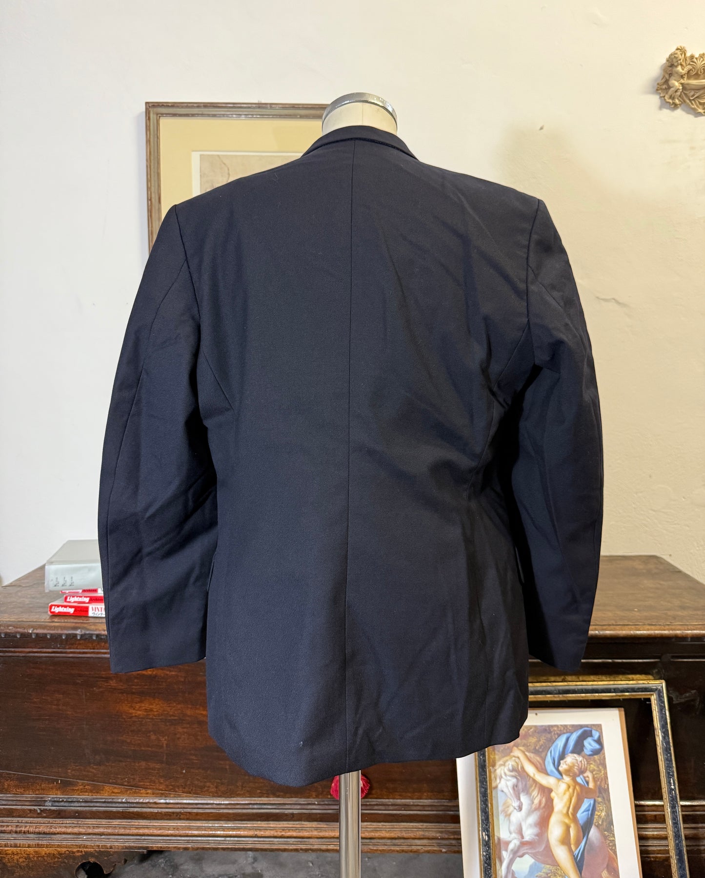 Vintage German Navy Double Breasted Jacket “XL”