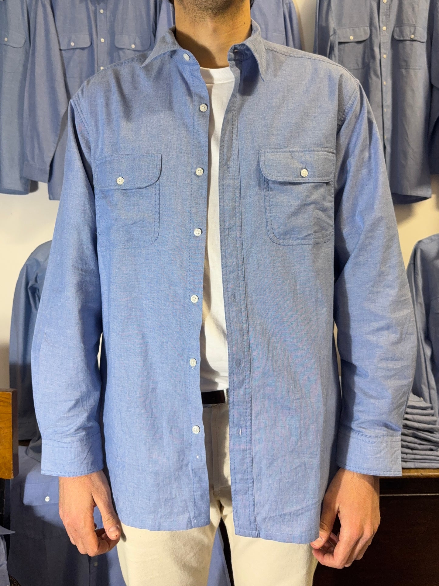 Deadstock 70’s Chambray Shirt - L, XL, XXL