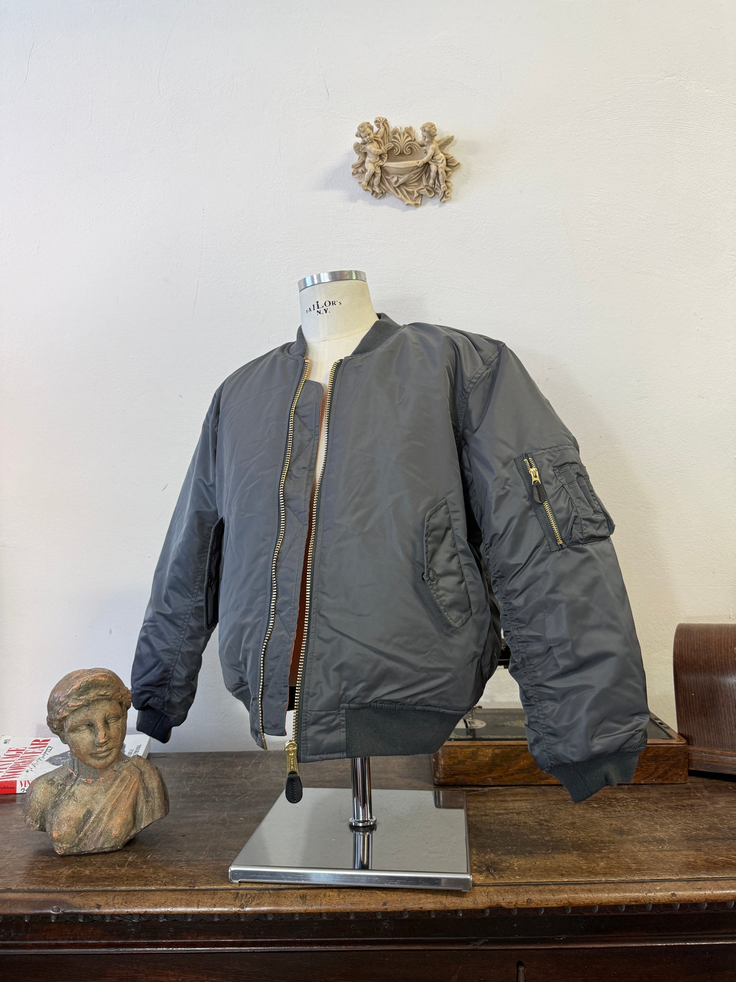 Grey Bomber Jacket MA1