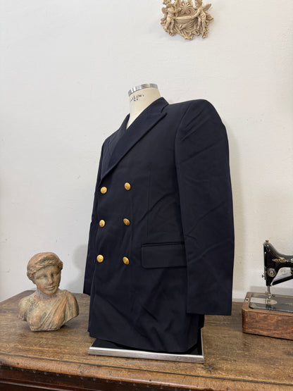 Vintage Italian Navy Double Breasted Jacket “M/L”