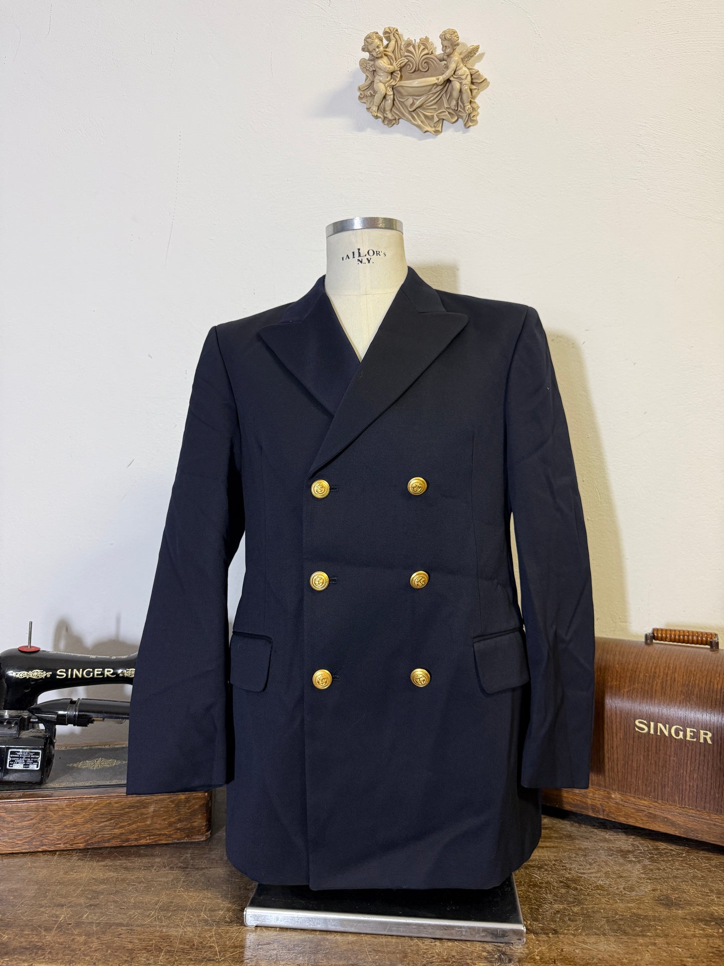 Vintage 00’s Italian Navy Double Breasted Jacket “L”