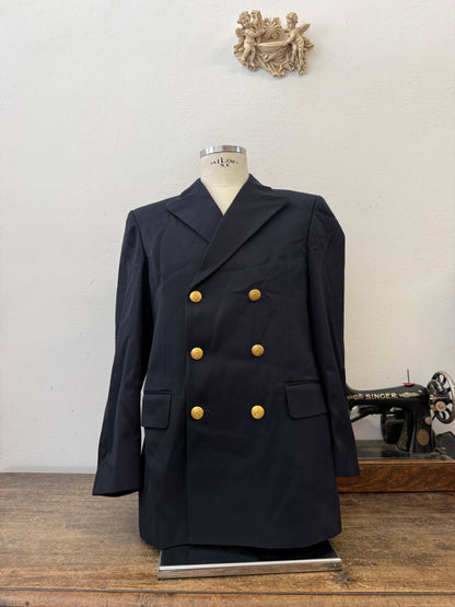 Vintage Italian Navy Double Breasted Jacket “M”