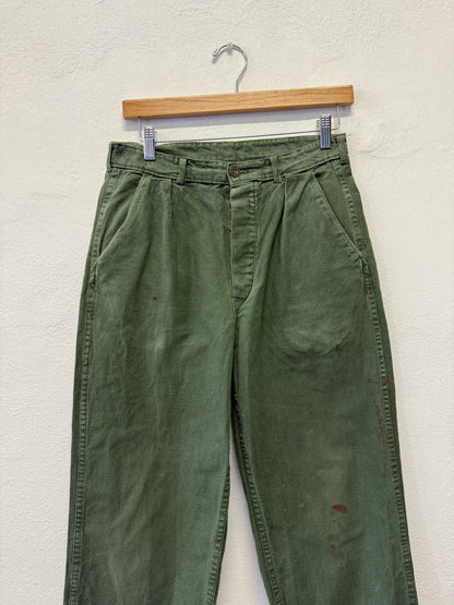 Vintage Swedish Army Fatigue Pants “W28”