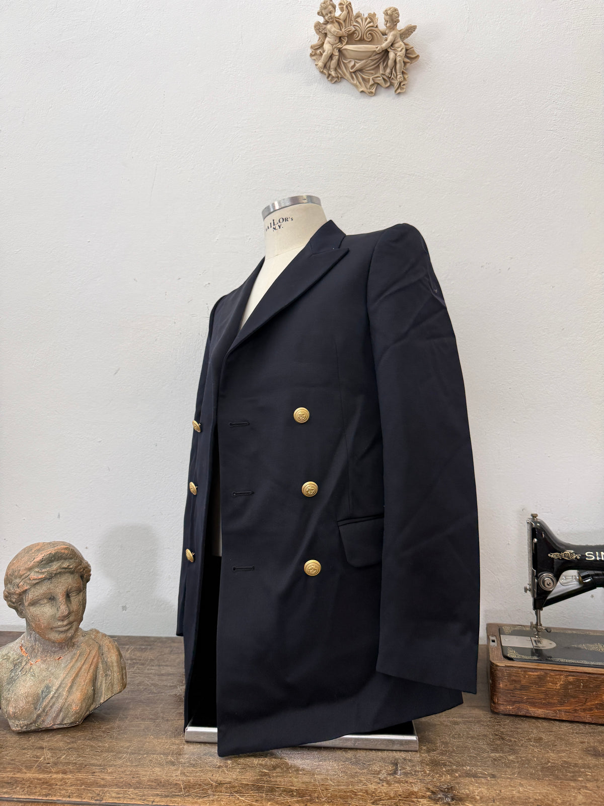 Vintage Italian Navy Double Breasted Jacket “S”