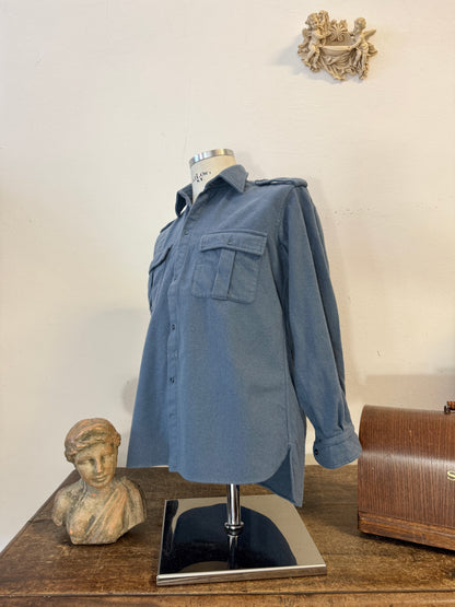 Vintage 60’s Italian Air Force Flannel Shirt “S/M”