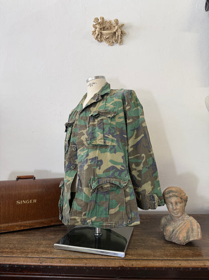 Vintage 1970-80s ERDL Camouflage Pattern Hot Weather Jacket Ripstop “M”