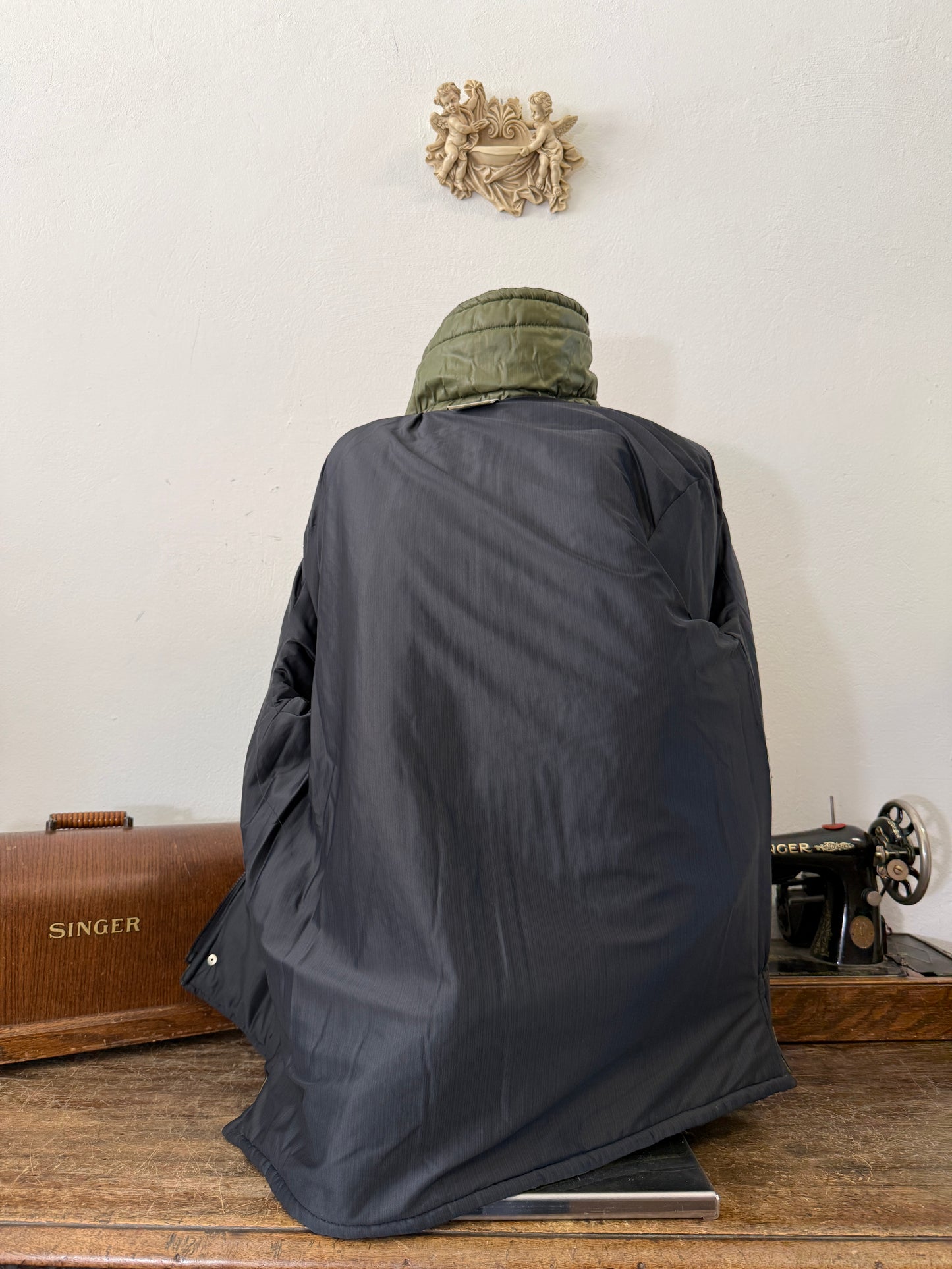 Olive Green Padded Jacket With Collar “XL”