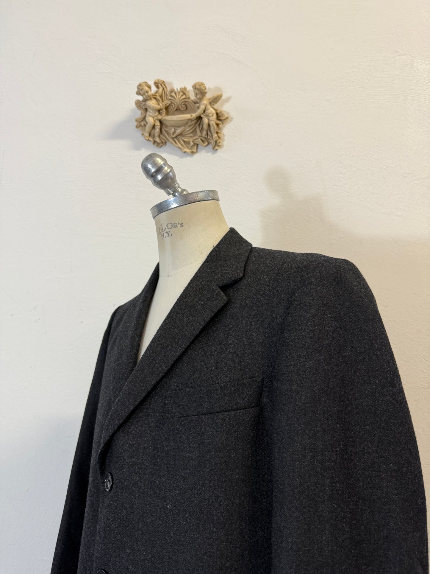 Vintage Black/Grey Wool Blazer