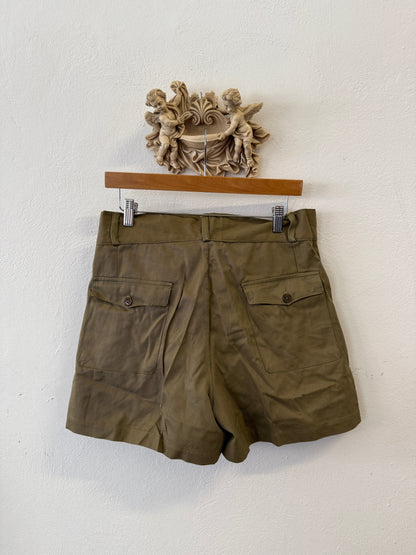 Vintage Italian Army Bermuda Shorts with Buttons 86 cm